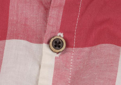 45rpm& Cotton Check Half Button T-Shirt Pink Size 3