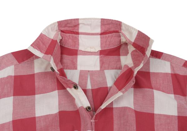 45rpm& Cotton Check Half Button T-Shirt Pink Size 3