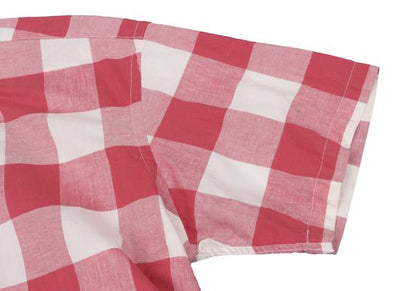 45rpm& Cotton Check Half Button T-Shirt Pink Size 3