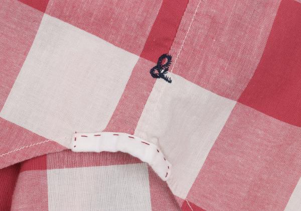 45rpm& Cotton Check Half Button T-Shirt Pink Size 3