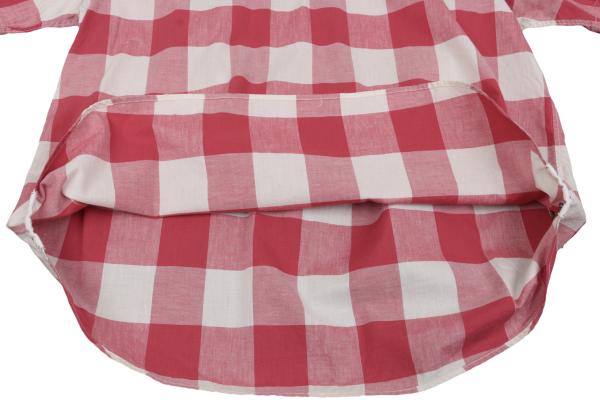 45rpm& Cotton Check Half Button T-Shirt Pink Size 3