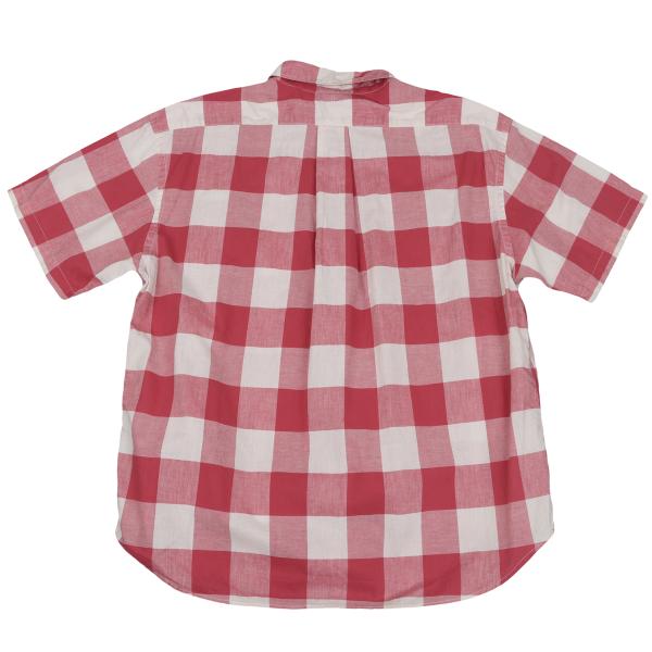 45rpm& Cotton Check Half Button T-Shirt Pink Size 3