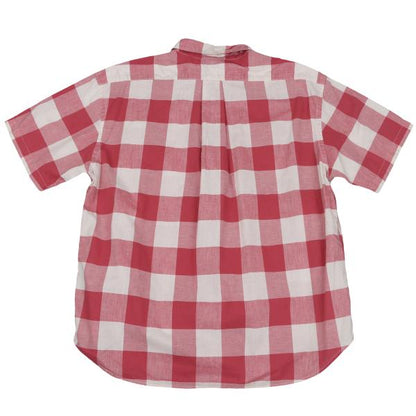45rpm& Cotton Check Half Button T-Shirt Pink Size 3