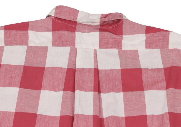 45rpm& Cotton Check Half Button T-Shirt Pink Size 3