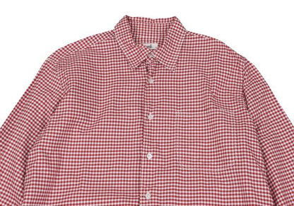 45rpm& Cotton Check Long Sleeve Shirt Red White Size 3