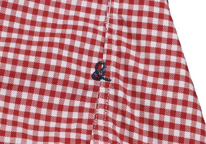 45rpm& Cotton Check Long Sleeve Shirt Red White Size 3