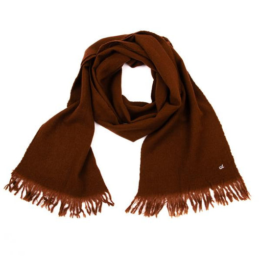 R by 45rpm Wool Fringe Scarf Brown