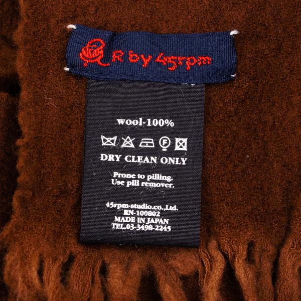 R by 45rpm Wool Fringe Scarf Brown