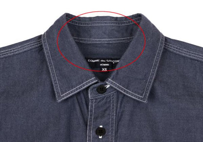 COMME des GARCONS HOMME Chambray Shirt Navy Size XS