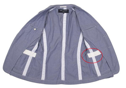 COMME des GARCONS HOMME Cotton Patch Jacket Blue Size XS