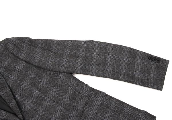 Theory Wool Cashmere Glen Check Jacket Gray Blue Size 36