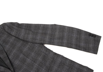 Theory Wool Cashmere Glen Check Jacket Gray Blue Size 36