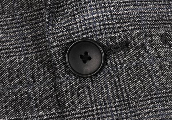 Theory Wool Cashmere Glen Check Jacket Gray Blue Size 36