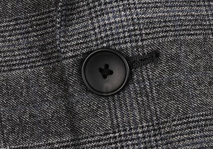 Theory Wool Cashmere Glen Check Jacket Gray Blue Size 36