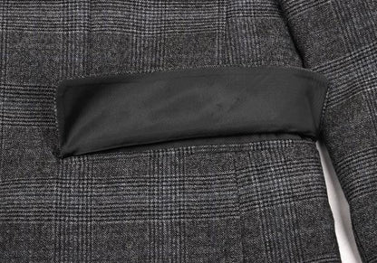 Theory Wool Cashmere Glen Check Jacket Gray Blue Size 36