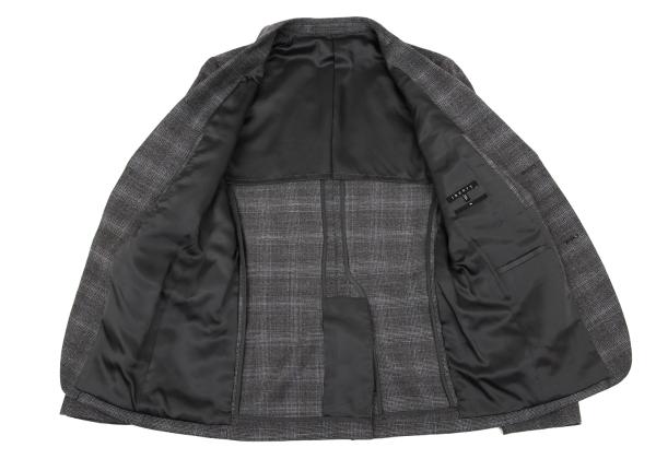 Theory Wool Cashmere Glen Check Jacket Gray Blue Size 36