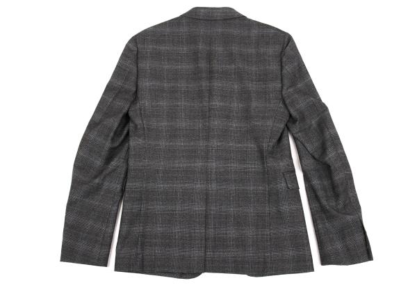 Theory Wool Cashmere Glen Check Jacket Gray Blue Size 36