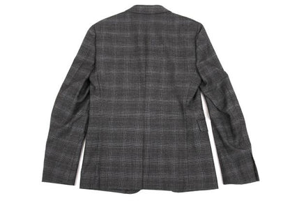 Theory Wool Cashmere Glen Check Jacket Gray Blue Size 36