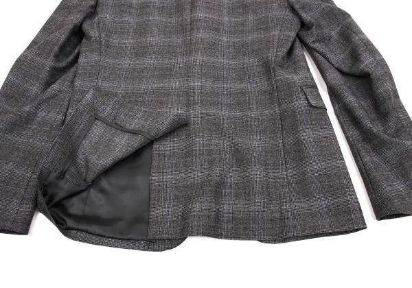Theory Wool Cashmere Glen Check Jacket Gray Blue Size 36