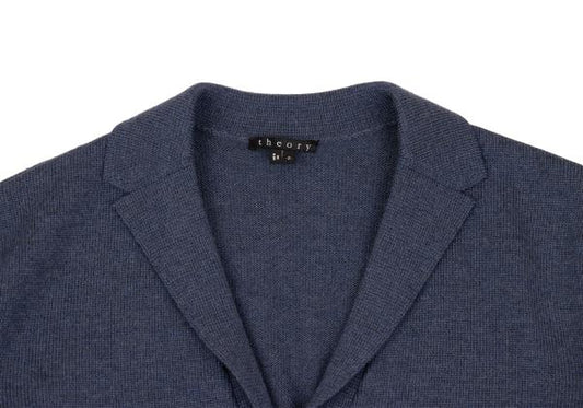 Theory Blue Wool Knit Jacket Size S