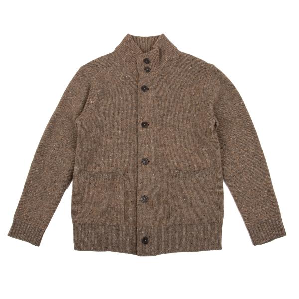 MARGARET HOWELL Wool Linen Blend Knit Jacket Brown Size M