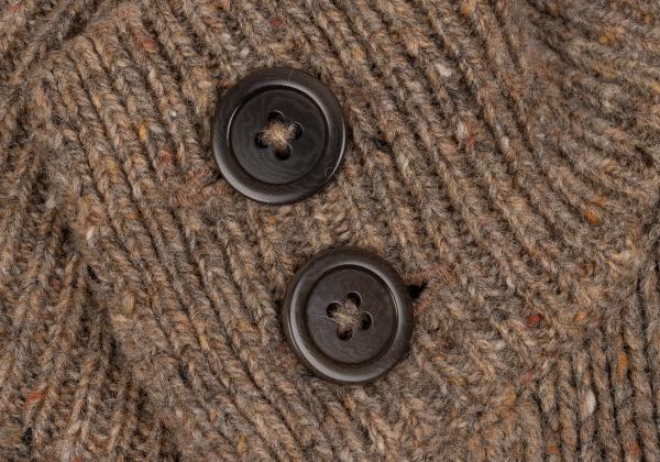 MARGARET HOWELL Wool Linen Blend Knit Jacket Brown Size M