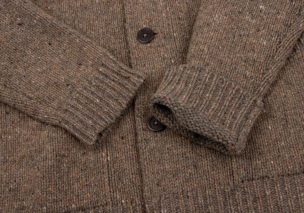 MARGARET HOWELL Wool Linen Blend Knit Jacket Brown Size M