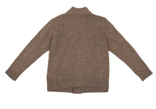 MARGARET HOWELL Wool Linen Blend Knit Jacket Brown Size M