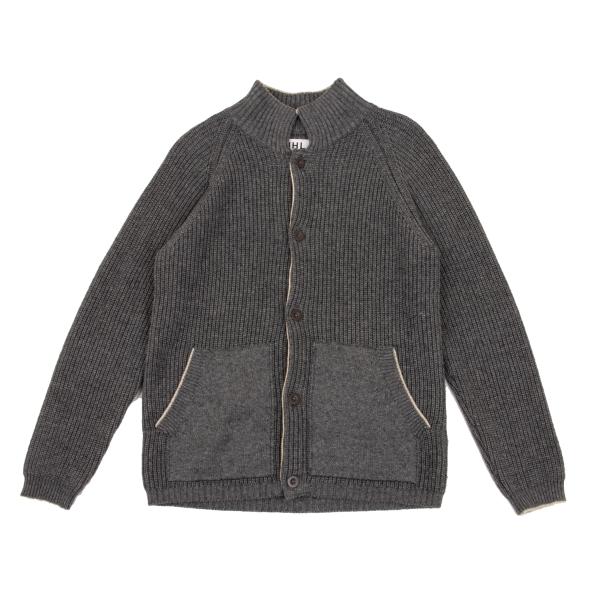 MARGARET HOWELL Wool Cotton Raglan Knit Jacket Gray Size M