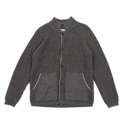 MARGARET HOWELL Wool Cotton Raglan Knit Jacket Gray Size M