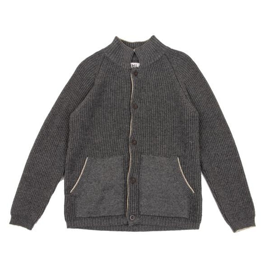 MARGARET HOWELL Wool Cotton Raglan Knit Jacket Gray Size M