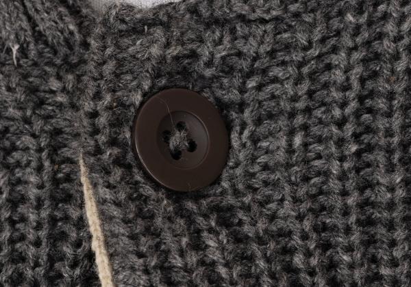 MARGARET HOWELL Wool Cotton Raglan Knit Jacket Gray Size M