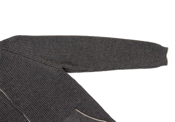 MARGARET HOWELL Wool Cotton Raglan Knit Jacket Gray Size M