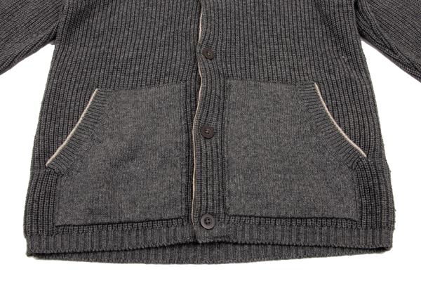 MARGARET HOWELL Wool Cotton Raglan Knit Jacket Gray Size M