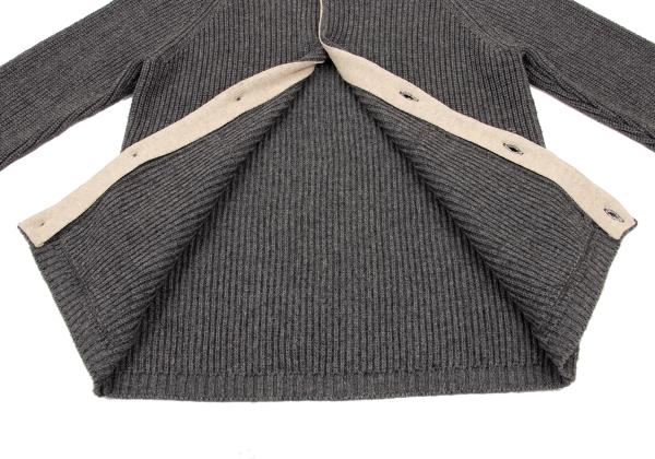 MARGARET HOWELL Wool Cotton Raglan Knit Jacket Gray Size M