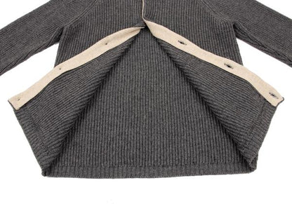 MARGARET HOWELL Wool Cotton Raglan Knit Jacket Gray Size M