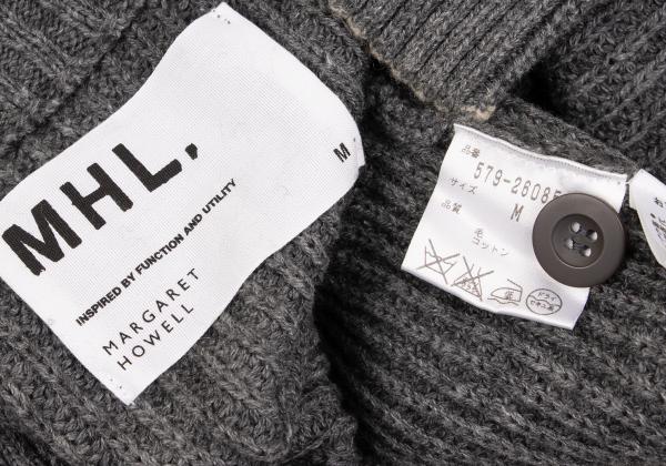 MARGARET HOWELL Wool Cotton Raglan Knit Jacket Gray Size M