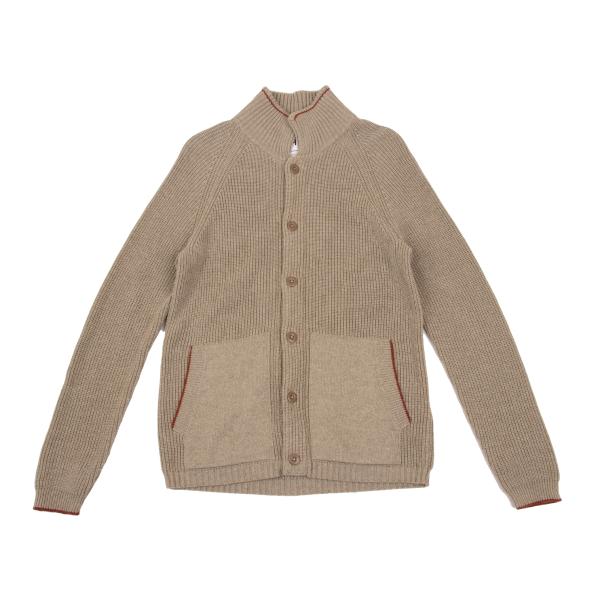 MARGARET HOWELL Cotton Wool Raglan Knit Jacket Beige Size M