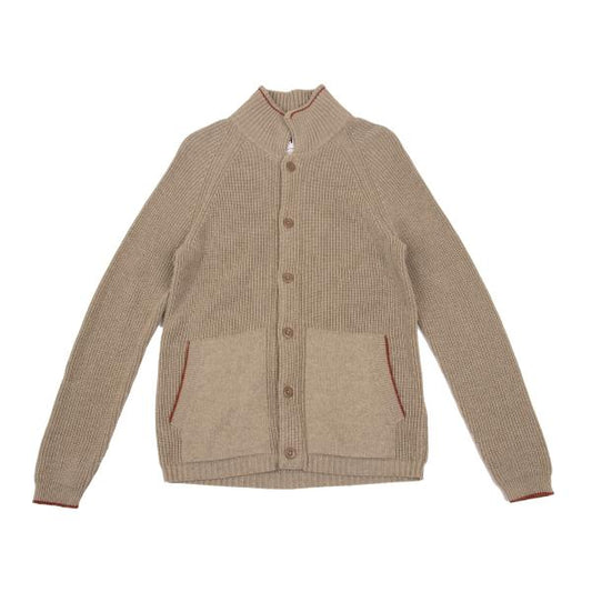 MARGARET HOWELL Cotton Wool Raglan Knit Jacket Beige Size M