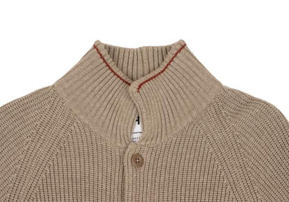 MARGARET HOWELL Cotton Wool Raglan Knit Jacket Beige Size M