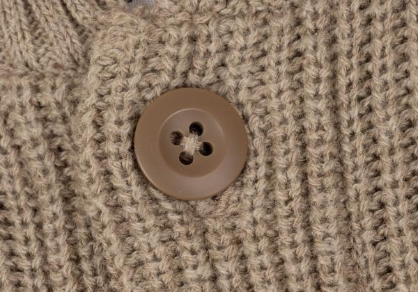 MARGARET HOWELL Cotton Wool Raglan Knit Jacket Beige Size M