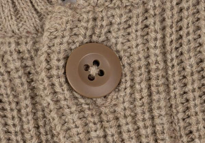 MARGARET HOWELL Cotton Wool Raglan Knit Jacket Beige Size M