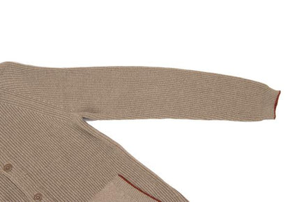 MARGARET HOWELL Cotton Wool Raglan Knit Jacket Beige Size M
