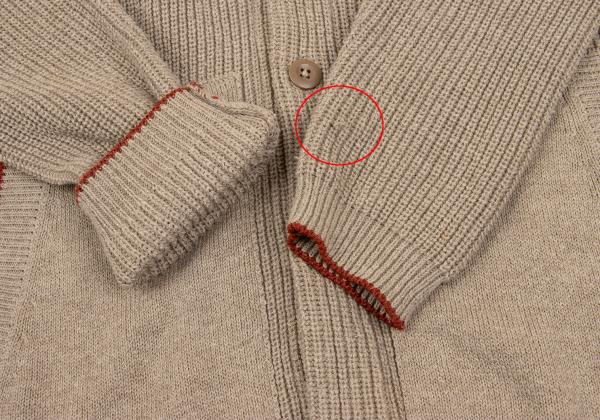 MARGARET HOWELL Cotton Wool Raglan Knit Jacket Beige Size M