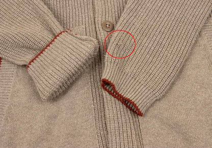 MARGARET HOWELL Cotton Wool Raglan Knit Jacket Beige Size M