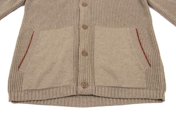 MARGARET HOWELL Cotton Wool Raglan Knit Jacket Beige Size M