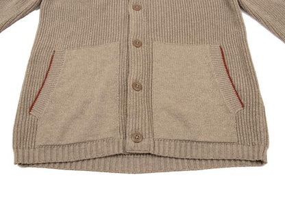 MARGARET HOWELL Cotton Wool Raglan Knit Jacket Beige Size M