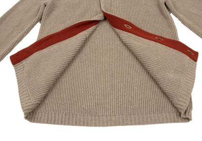 MARGARET HOWELL Cotton Wool Raglan Knit Jacket Beige Size M