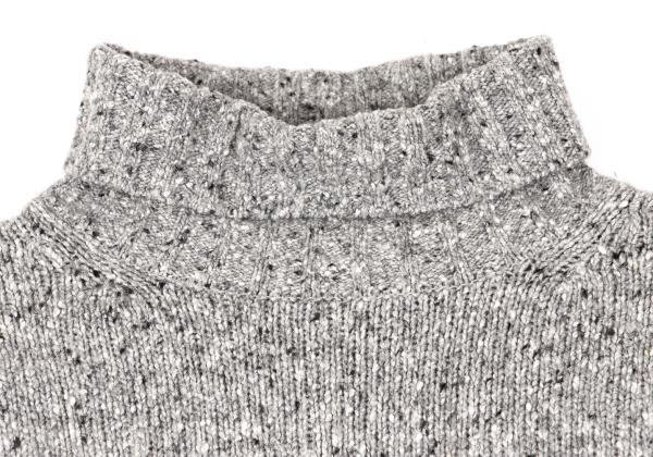 Papas+ Wool Blend Nep Turtleneck Sweater Gray Size M
