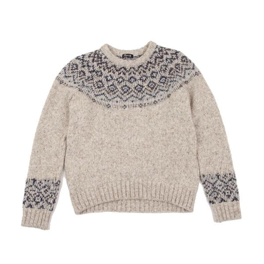 Papas Wool Blend Native Knit Sweater Beige Size S